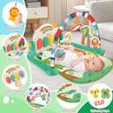 Joryuek Baby Gym & Play Mat, Tummy Time & Activity Mat Toys, Infant to Toddler Play Piano Mat, 0-12 Months (Green)