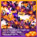 Halloween Tinsel Garland - Sparkling Metallic Pumpkin, Bat & Spider Decor, Twist Streamers for Indoor/Outdoor Halloween Party, Home, Tree, Fireplace, Classroom Decorations Orange, Black, Purple