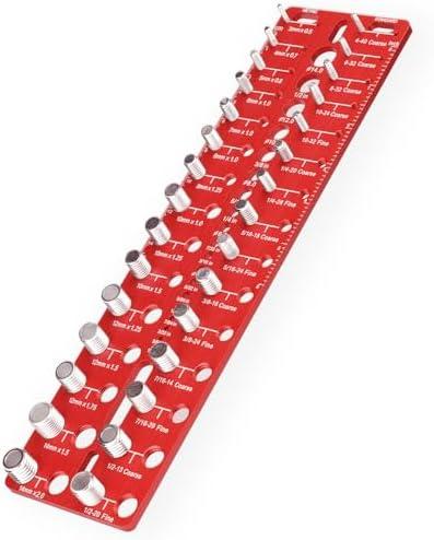 Manalete Thread Checker, 30 Nut and Bolt Thread Checker, Screw Size and Thread Identifier Gauge with 15 Standard & 15 Metric &19 Drill Bit Gauges, Bolt Size Finder for Quickly Identify Thread Sizes