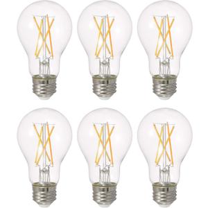 SYLVANIA LED TruWave Natural Series A19 Light Bulb, 60W Equivalent, Efficient 11W, 1100 Lumens, Dimmable, Clear, 2700K, Soft White - (Pack of 6) (40807)
