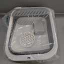 Foldable Cat Litter Box | Splash Proof & Space Saving Design | Semi Enclosed Kitten Toilet for Indoor Cats/Small Pets | Detachable Pedal & Hanging Hole Included (Grey)