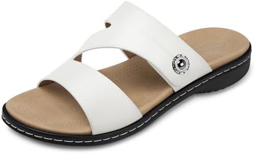 SHIBEVER Flat Sandals For Women Dressy: Comfortable Summer - Slip On Arch Support Flats Sandal, Size 40