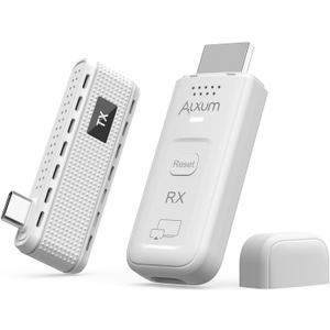 Alxum USB-C Wireless HDMI Transmitter & Receiver, 2-in-1 Kit: Plug & Play & AirPlay/ Miracast Casting, 165ft/ 50m, 4K Decode 1080P@60Hz Output, 5G+2.4G for Laptop/ Phone/ Tablet to Monitor/ Projector/ TV