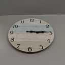 Silent Non-Ticking Wooden Decorative Round Wall Clock Quality Quartz Battery Operated Wall Clocks Vintage Rustic Country Tuscan Style Wooden Home Decor Round Wall Clock (12Inch, Coastal Worn Blue )