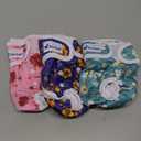 Pet Soft Washable Female Diapers (3 Pack) Female Dog Diapers, Comfort Reusable Doggy Diapers for Girl Dog in Period Heat (Cute Flower, S)