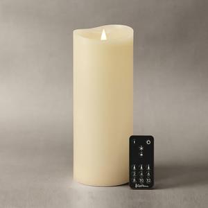 Softflame Flameless LED Candles with Remote Control, 4"x 10"Flickering 3D Moving Flame Battery Operated Candles in Real Wax Shell for Indoor Use, Home Decor Ivory