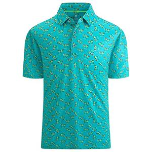 Deer Lady Mens Golf Shirts Short Sleeve Moisture Wicking Dry Fit Performance Athletic Polo Shirt Green L