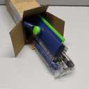 Floor Scrub Brush with Long Handle: 3 in 1 Heavy-Duty Floor Scrubber Brush with Squeegee for Cleaning Tile Bathroom Deck Kitchen Patio - Blue