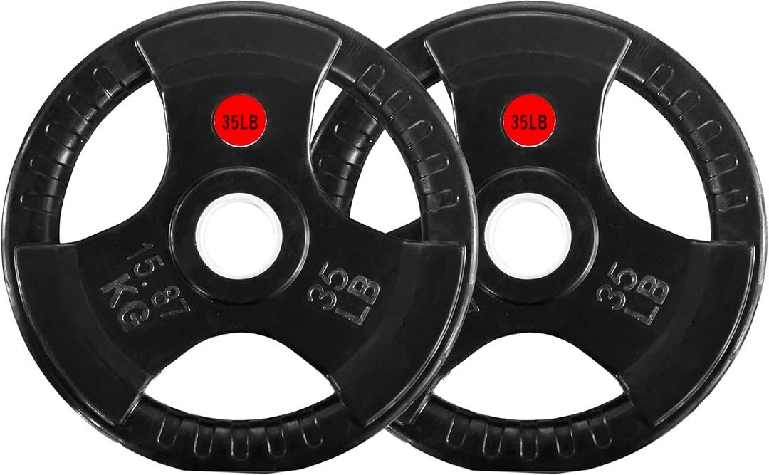 2-Inch Olympic Rubber Coate Cast Iron Weight Plate, Perfect for Weightlifting and Strength Training, Pack of 1