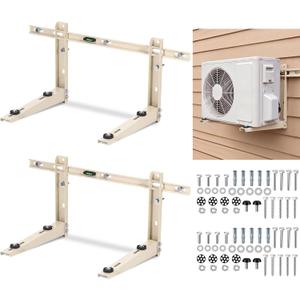 Hicarer 2 Sets Mini Split Wall Mounting Bracket for 7000-12000 Btu Heavy Duty Wall Bracket with Leveler Outdoor Ductless Mini Split Air Conditioner Ac and Heat Pump Systems Max 400 lb