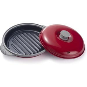 MACONEE Microwave Grill Pan | Microwave Griller, Griddle & Crisper Pan with Lid for Grilling, Browning, and Crisping Foods Microwave Cookware for Grill Meat, Sandwich & Vegetable inside a Microwave