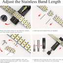 STIROLL Slim Metal Band Compatible with Apple Watch 41mm 40mm 38mm 42mm(Series 11 10) Women, Stylish Thin Stainless Steel Chain Straps for iWatch Bands Series 9 8 7 6 5 4 3 2 1 SE, Silver Gold