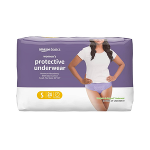 Amazon Basics Incontinence Underwear for Women, Protective, Disposable, Postpartum, Maximum Absorbency, Small, Lavender, 24 Count