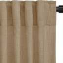 INOVADAY Linen Curtains for Living Room Bedroom, Back Tab Sheer Privacy Curtains 2 Panels, Light Filtering Farmhouse Drapes W50xL108 Rust Brown