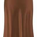 Amy Babe Womens Satin Silk Midi Skirt High Waist A-Line Casual Elastic Waist Long Skirts for Women L