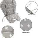 High Chair Pad,high Chair Cover/seat Cushion, Light and Breathable, Soft and Comfortable, Cute Pattern, Suitable for Most High Chairs, Baby Dining Chairs (Gray Small Stars Pattern)