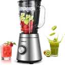 Blender,Blenders for Kitchen,Glass Blender for Shakes and Smoothies,crush ice,51oz Glass Jar,Simple Speed Dial,Black + Stainless Steel