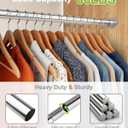 Closet Rod for Hanging Clothes, 54 to 64 Inches Adjustable Heavy Duty Closet Rod, Silver