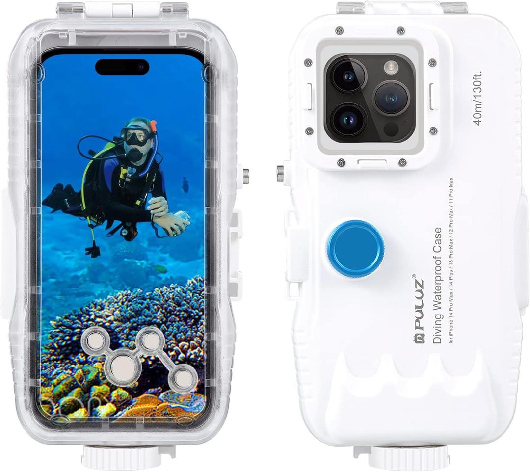 Upgrade Dive Case for iPhone 14 Plus / 14 Pro Max, Waterproof Underwater Photography Housings, Diving Shell 40M Accessories