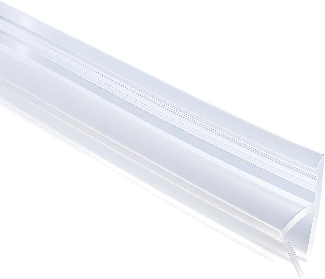 Shower Door Side Seal Strip,79 Inch H-Type Frameless Shower Door Seal, H-Type Shower Door Sweep for 1/4"(6mm) Thick Glass