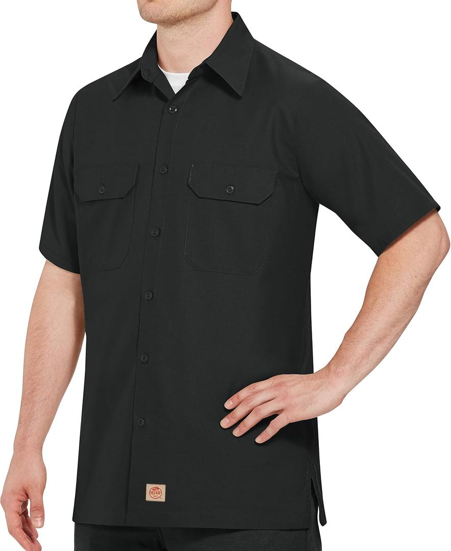Red Kap Men's Performance Tech 2 Piece Lined Collar Shirt, 6XL