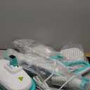 Scrubbing Steam Mop with Rotating Mop Pads, All-in-One Hard Floor Cleaner with LED Headlights, Steam & Spin Control, 6 Soft Scrub Pads, Swivel Steering, FS07 (White)