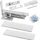 Double Action Spring Hinges -Swinging Door Hinge -Pivot Hingewith Cover Plates,with self-Closing and Stop for Wooden DoorsLoad Max 100lb Door
