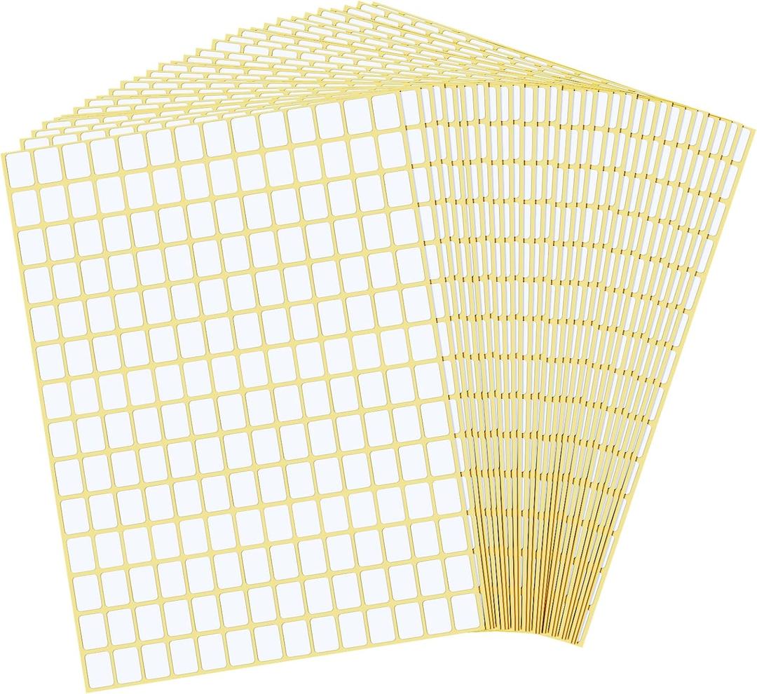 TIESOME 5880 Pcs 0.51" x 0.35" Matte White Removable Stickers, Diamond Art Labels, Small Labels Stickers for Jars, Boxes, Folders, Envelopes, Office & Kitchen Use (Blank & Write-On)