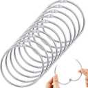 MorningRo 10 Pack 3 Inch Loose Leaf Binder Rings Extra Large Nickel Plated Steel Book Keychain Key Metal Rings for Home Office Index Cards Receipts Memos Photos Files DIY Craft Supplies