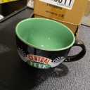Silver Buffalo FRIENDS Central Perk Black Ceramic Mug Oversized for Coffee, Soup, 24 Ounces