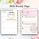 2 x 2026 Weekly and Monthly Planner, From January 2026 to December 2026, 5.5" x 8.5" Daily Planner for Productivity, Goal Setting & Time Management, Organizer for Work & School - Yellow Hard Cover