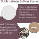 30Pcs Sublimation Buttons Blanks with Pins 3 inch MDF Buttons Pins Sublimation Blanks Christmas for School Projects Sublimation Name Tags Blanks DIY Crafts
