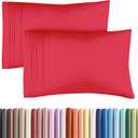 Queen Pillow Cases Set of 2 - Ultra Soft Hotel Quality Pillowcase Covers - Comfy, Cozy, Cooling & Wrinkle Free - Shrink, Stain & Fade Resistant - Machine Washable Pillow Protectors - 2 Piece Set - Red