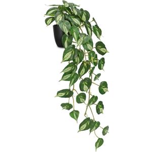Artificial Pothos Ivy Plant with Pot Artificial Light Green Leaves Featuring for Home Shelf Decor Indoor Silk Artificial Plant Large