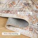Washable Area Rug 8x10, Large Soft Rugs for Living Room Stain Resistant Non-Slip Backing Rugs for Bedroom, Vintage Clearance Large Area Rug (Turmeric/Grey,8'x10')