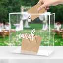 Hooqict Clear Acrylic Card Box with Lock and Slot, Thick DIY Wedding Gift Card Box for Party, Graduation, Wedding Reception, Retirement, Bridal or Baby Shower, Raffle Ticket Money Envelope Holder