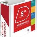 3 Ring Binder, Professional Angle D Ring Binder 5 Inch, Presentation Folder for Standard Pages 8.5 x 11 with Pockets, Crystal Clear View White (1 Pack)