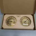 Sauna Thermometer and Hygrometer 2-in-1 Handcrafted from Canadian Red Cedar Wood - Analog Temperature & Humidity Gauge Fahrenheit & Celsius Premium Glass Dial Luxury Sauna Accessories