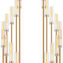 Baquler 2 Pack 10 Arms Wedding Candelabras Centerpiece,50 Inches Tall Floor Standing Candle Holders with Clear Acrylic Shades, Silver Gold Candelabra for LED Candles Bridal Shower Party Decor(Gold)