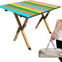 DEOMAi Folding Camping Table Support Up to 250 lbs Multipurpose Folding Table Adjustable Height with Carry Bag Portable Outdoor Table Suitable for Camping, Picnics, BBQ, RV Travel