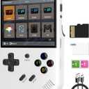 RG35XX Plus Retro Video Handheld Game Console Linux System 3.5 in IPS Screen Built-in 3300mAH Battery 64G TF Card Preinstalled 5500 Classic Games(RG35XX Plus White New)