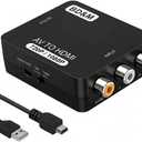 BD&M RCA to HDMI Converter, AV to HDMI Adapter 1080P Composite CVBS Video Audio Kit Compatible with N64 Wii PS2 Xbox VHS VCR Camera DVD, Support PAL/NTSC with USB Power Cable