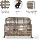 Crosley Furniture Ridley Wicker Outdoor Storage Pool Caddy for Floats, Patio Furniture Cushions, Distressed Gray/Brown