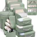 10 Set Packing Cubes for Travel, Gifts for Women Mom,Anti-Tearing Suitcase Organizer for Luggage with Shoe & Hanging Toiletry Bag,OlarHike Vacation Essentials & Accessories for Cruise Ship (06 Matcha Green)