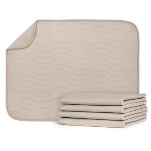 Ubbi Washable Underpads, Waterproof Reusable Heavy Absorbency Incontinence Pads for Kids, Adults, Elderly and Pets, Bedwetting Pads for Bed, Sofa and Floors, Taupe, Pack of 4
