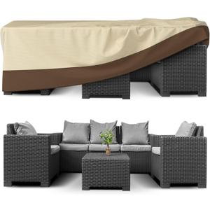 Patio Furniture Covers Waterproof for Dining Table and Chairs, Rectangular Outdoor Furniture Set Cover, Anti-Fade, Tear/Water Resistant Patio Furniture Set Covers, 126" L x 84" W x 28" H
