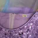 Uhnice Little Girl's Sequin Sleeveless Mesh Rainbow Dress for Wedding Party (3 Years, Purple) 110