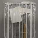 Small Narrow Baby Gate for Stairs Doorways Hallways 24 Inch to 29 Inch Wide Pressure Mounted Baby Gate Walk Through Child Gates for Kids or Pets Indoor Safety Gates (White)