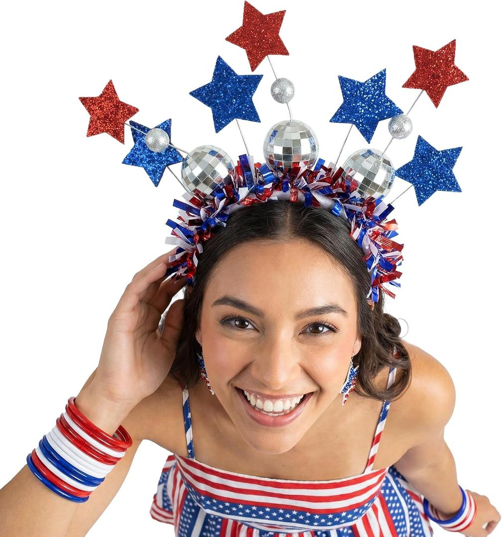 2 x Sincere Party 4th of July Independence Day Dress Up Heaband for Family Members Use Standard Size