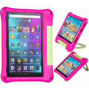 2023 New 10in Tablet Case for Kids(2021/2023 Release 11/13th Generation),OQDDQO Light Weight Anti Slip Shockproof Kids Friendly Case for 10 inch Table Not Compatible ipad Tablet(Rose)